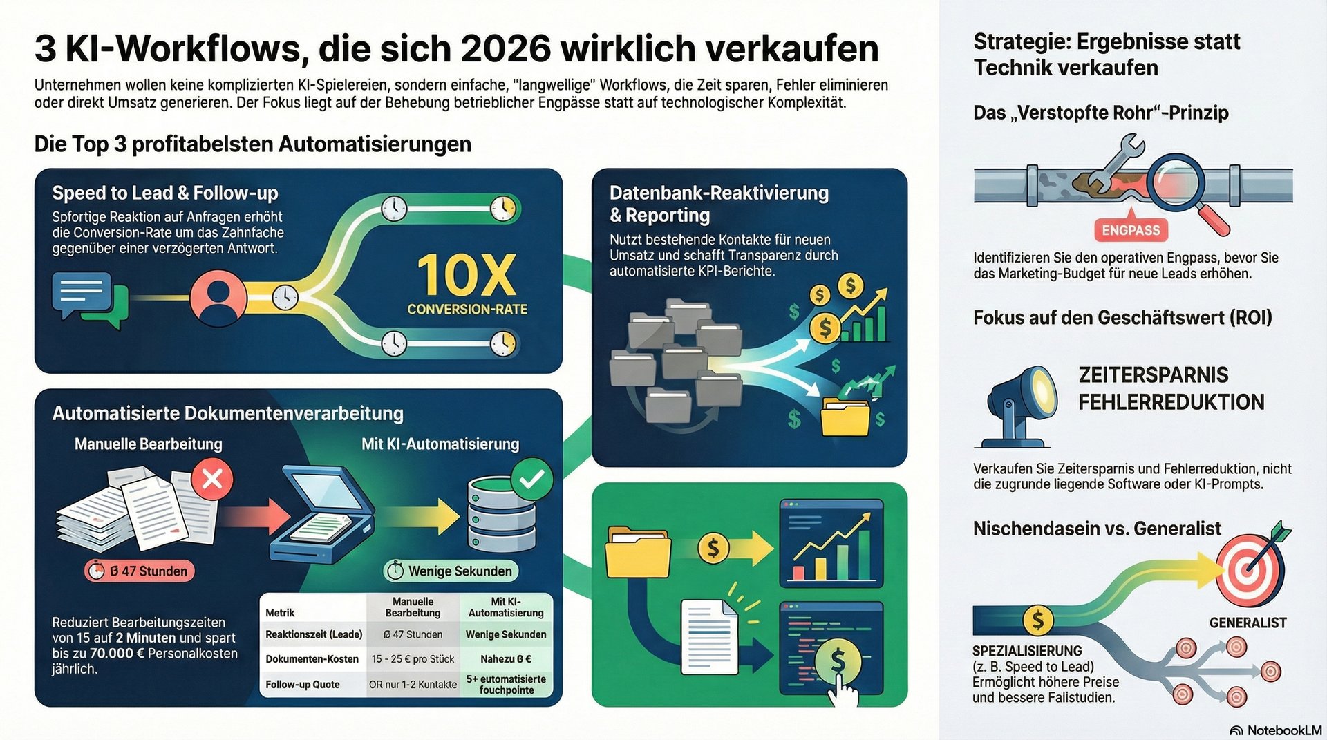 KI Workflows verkaufen — Infografik (KI-generiert)