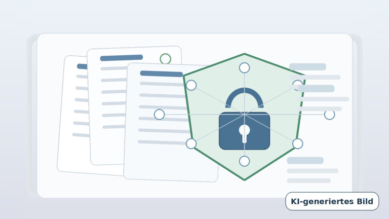 Dokumente, Datenschutzschild und KI-Prüfpfad für DSGVO-konforme KI