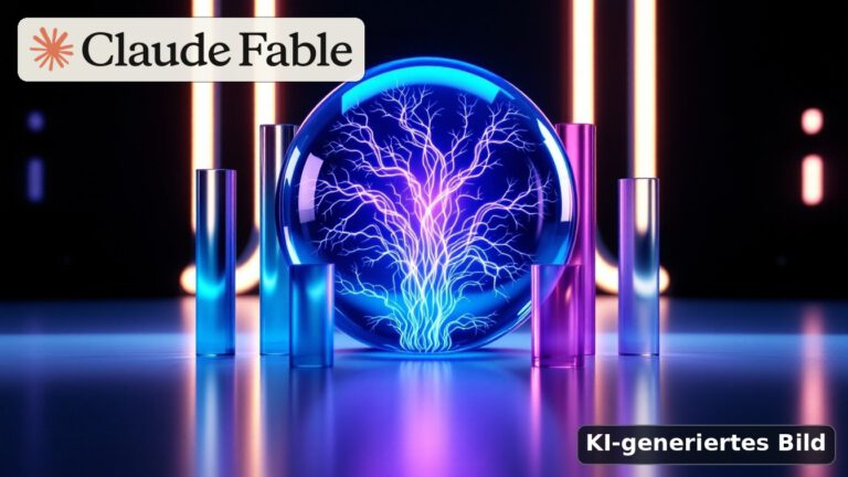 Claude Fable 5.1: Leuchtendes KI-Forschungsmodell mit offiziellem Claude-Fable-Logo – KI-generiertes Bild